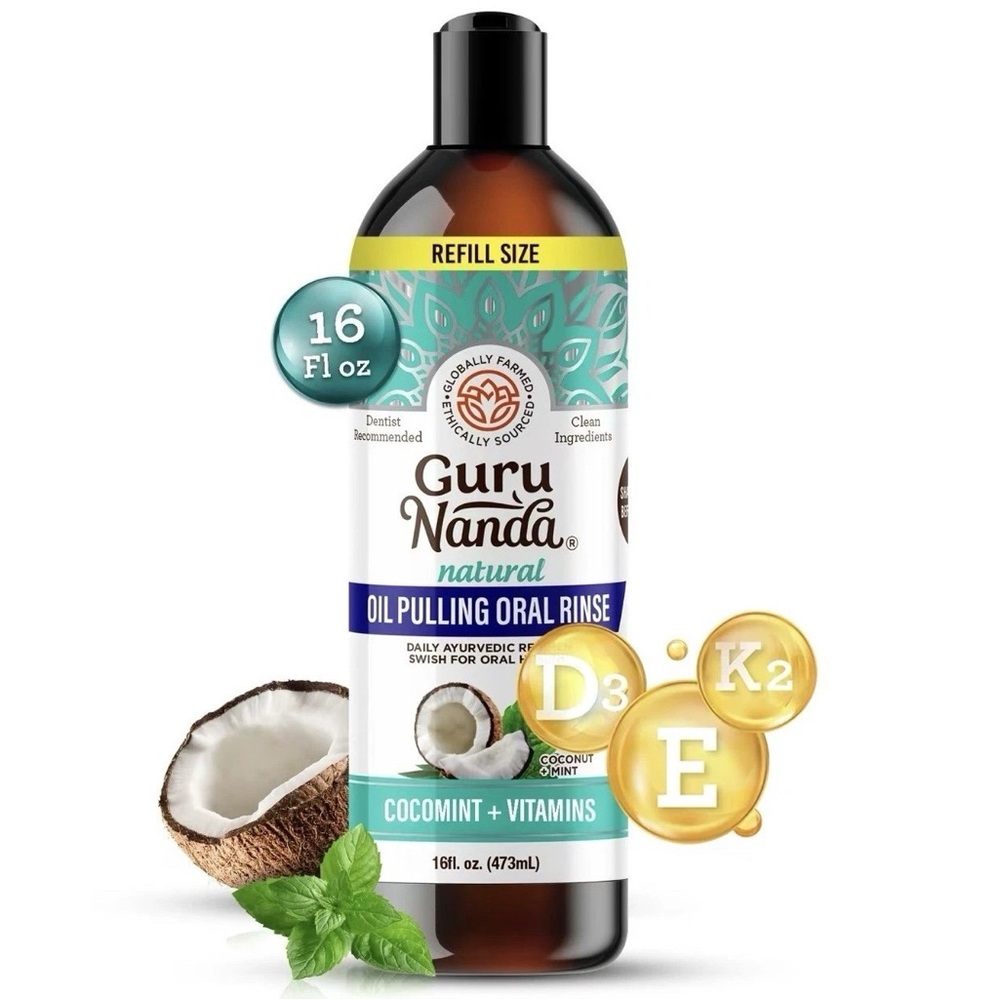 GuruNanda Natural Oil Pulling Oral Rinse - 16 fl oz